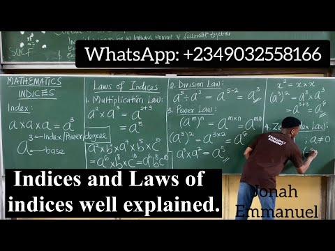 INDICES | ALL 7 LAWS OF INDICES (Complete mathematics tutorial) #excellenceacademy #jonahemmanuel