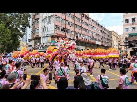 元朗十八鄉天后誕 舞龍 Dragon Dance in Yuen Long Shap Pat Heung Tin Hau Festival Procession - Hong Kong 2025