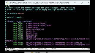 How to exit Git Bash commit message window in Windows