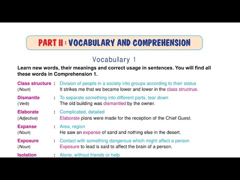 Vocabulary&Comprehension 1|Class-5 |Grammar Success With Composition