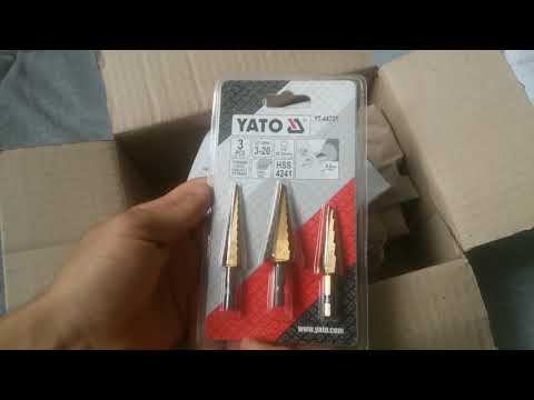 Сверла конические титановые YATO HSS для металла, 3-20 мм, 3 шт (YT-44731) Сверла конические титановые YATO HSS для металла, 3-20 мм, 3 шт (YT-44731)