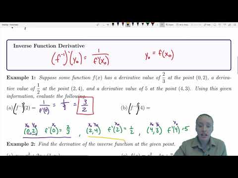 Derivatives of Inverse Functions- (Calc1-Examples#19)