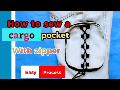 Cargo Pocket with Zipper step-by-step sewing (very easy for beginners)