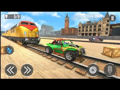 train 🚃 derby car Demolition sim game play car testing game android game play 2023