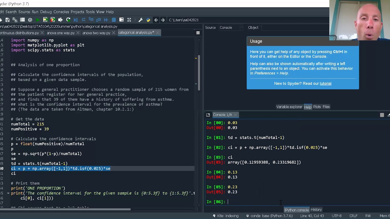 Python: categorical data analysis