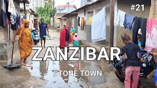 STONE TOWN ZANZIBAR: A PARADISE WALKING TOUR DEEP INSIDE LOCAL NEIGHBOURHOODS ON RAINY DAY ( Pt.21).