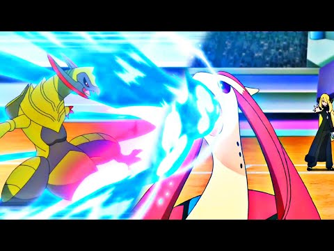iris vs Cynthia🔥| iris's Haxorus vs Cynthia's Milotic | Pokémon Journeys Episode 117 English Subbed