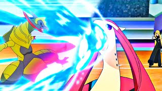 iris vs Cynthia🔥| iris's Haxorus vs Cynthia's Milotic | Pokémon Journeys Episode 117 English Subbed