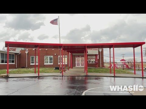 Strong winds blow roof off of Kentucky elementary school