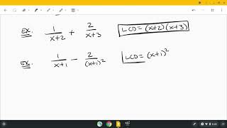 Math 73 6 3 Part 1 of 2 Add &amp; Sub Rational Expressions LCD