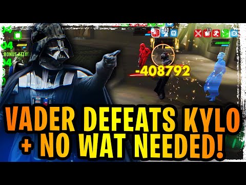 Vader Defeats Kylo Ren + NO WAT NEEDED WITH VADER TO BEAT REY! F2P Full Empire Team Counters Rey!