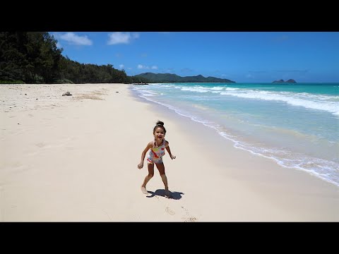Kiana Plays Tag at Waimanalo Beach in Hawaii | K for Kiana