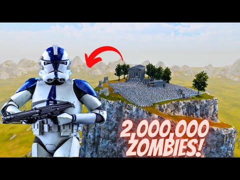 7,000 Clone Army Mountain Fortress VS 2 Million Zombies?- UEBS 2:Star wars Mod - Battle Simulator 2