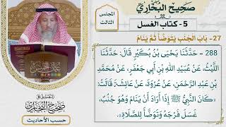 [288] حديث: كان النبي إذا أراد أن ينام وهو جنب غسل فرجه وتوضأ [كتاب الغسل - باب الجنب يتوضأ ثم ينام]