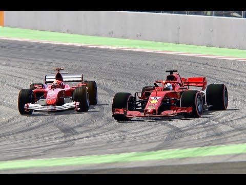 Ferrari F1 2018 vs Ferrari F1 2004 - Barcelona-Catalunya
