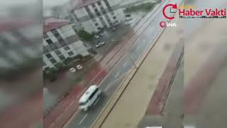 KIRŞEHİR'DE ANİ BASTIRAN YAĞMUR HAYATI FELÇ ETTİ