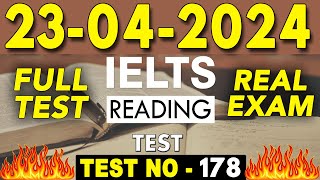 IELTS Reading Test 2024 with Answers | 23.04.2024 | Test No - 178