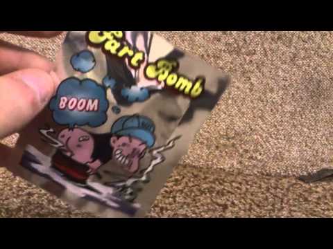 A stink bomb - hydrogen sulphide in a Fart Bomb sachet