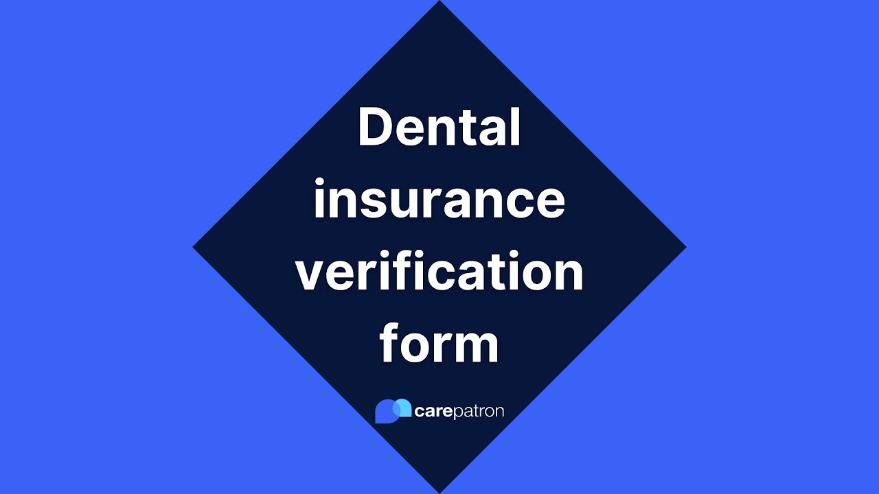 Dental Insurance Verification Form