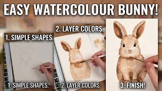 Watercolour Bunny Tutorial That Looks Advanced But Is Shockingly Easy!