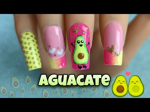 Diseño de uñas lindo y colorido | Decoración de uñas aguacate | Nail art designs ♥ Nailart By Andy