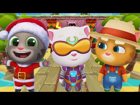 TALKING TOM GOLD RUN 2020 - NEW SPACE SIDE WORLD TALKING VS CYBER ANGELA VS FARMER GINGER