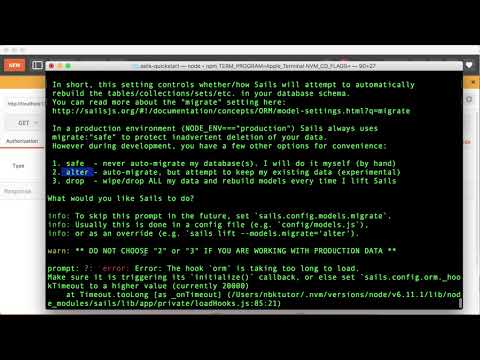 08 Setting Up the Migrate Strategy in Sails