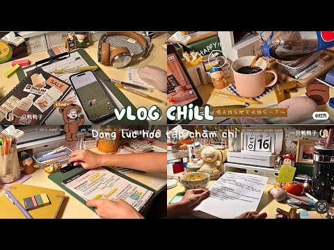Study Vlog Chill 🌷🎧//vlog Học tập Chăm Chỉ douyin //đồ uống,ghi chu,học trực tuyến