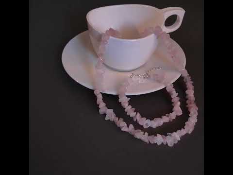 фото розовый кварц-натуральный камень бусы браслет кулон 0