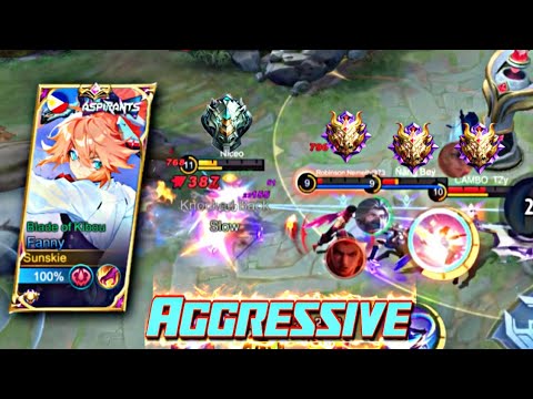 MLBB: INSANE FANNY AGGRESSIVE FREESTYLE KILLS ENEMY! SUNSKIE