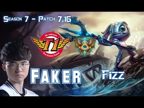 SKT T1 Faker FIZZ vs SYNDRA Mid - Patch 7.16 KR Ranked