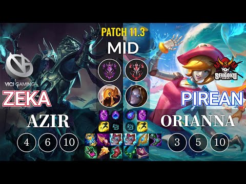 VG Zeka Azir vs SG Pirean Orianna Mid - KR Patch 11.3