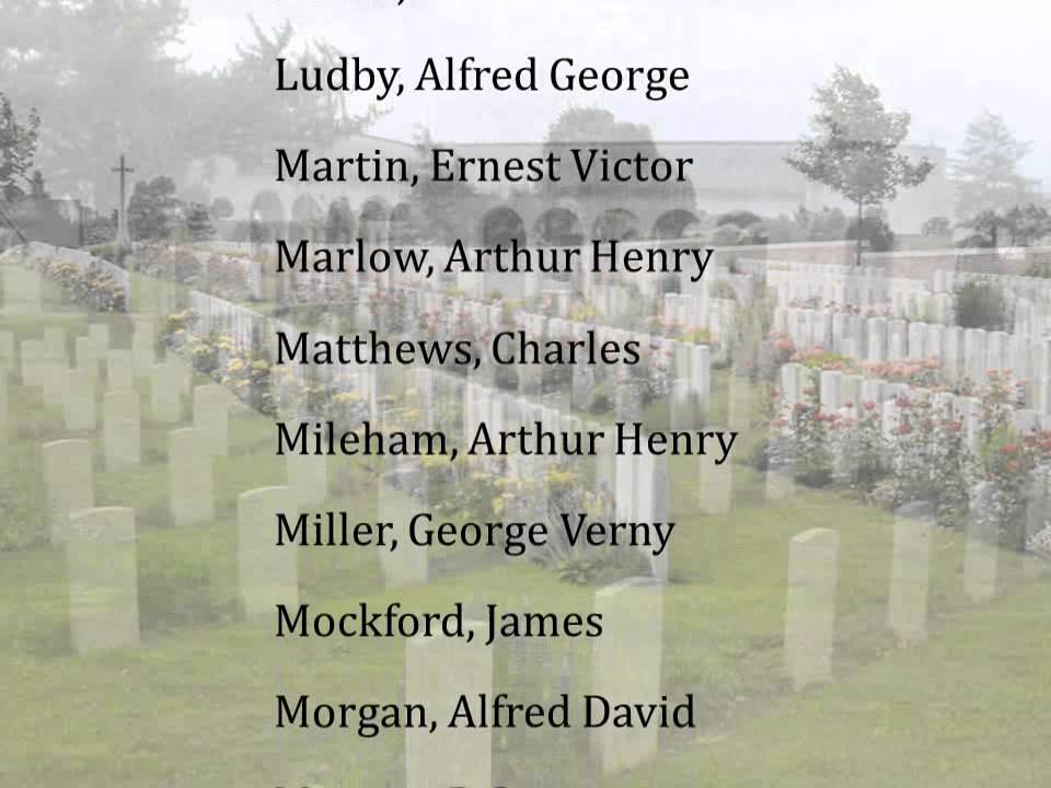 Newhaven Men Who Died During The First World War