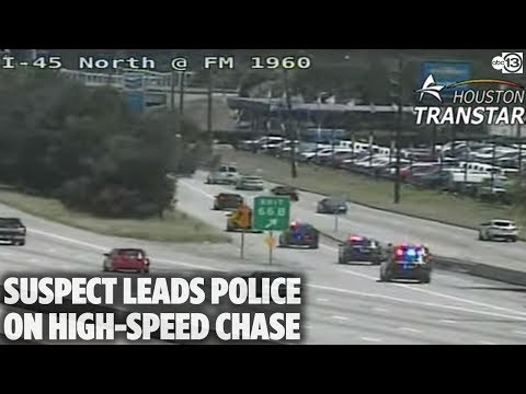 Suspect leads police in high-speed chase along I-45 North Freeway