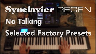 Video thumbnail for Synclavier Regen - Presets No Talking by Synclavier Digital