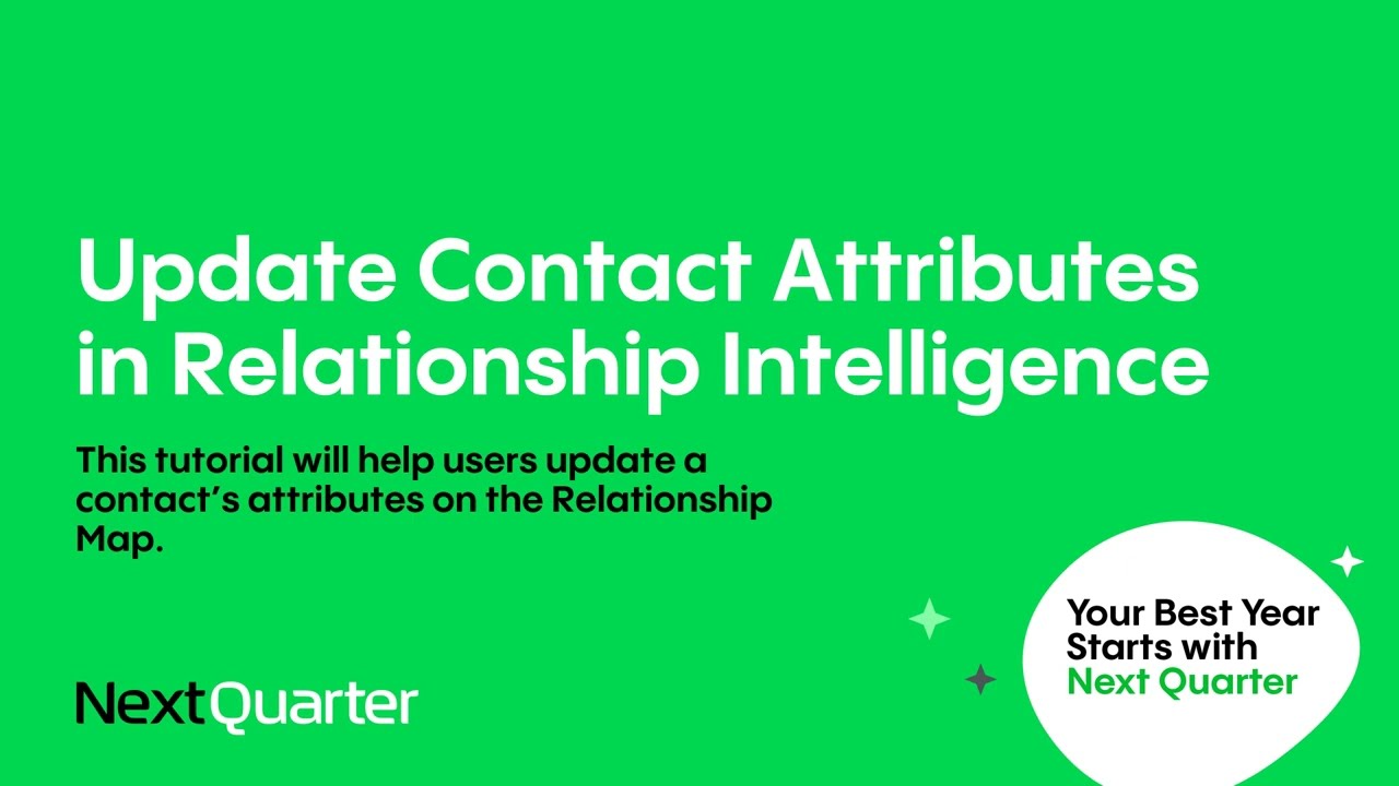 Update Contact Attributes to Relationship Intelligence