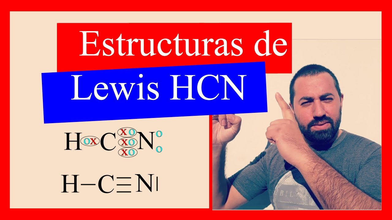 Estructura de lewis HCN, Ejercicio resuelto paso a paso con gráficos. Escritura y tipo de enlace.