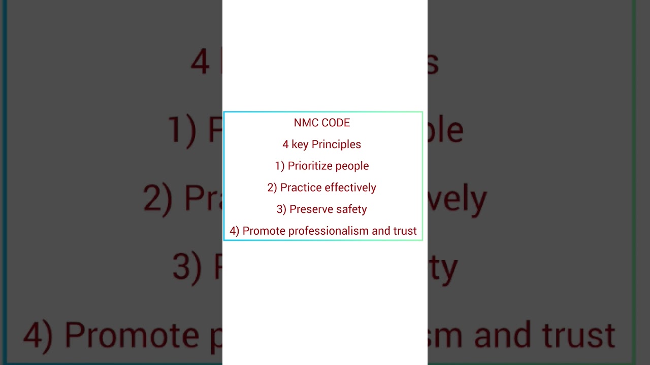 NMC CODE( Important topic in CBT exam)