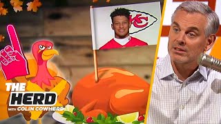Download the video "Colin builds his best Thanksgiving meal with top talent, including Patrick Mahomes | NFL | THE HERD"