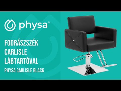 Videó - Fodrászszék Carlisle lábtartóval - ülésmagasság: 45–55 cm - 150 kg - fekete