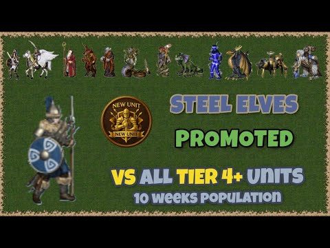 Steel Elves PROMOTED vs all level 4 upgraded units in Heroes 3