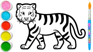 Harimau dan 4 Hewan Liar Lainnya Menggambar, Melukis dan Mewarnai untuk Anak, Balita 🐅🦍🦏🐊🦛 #412