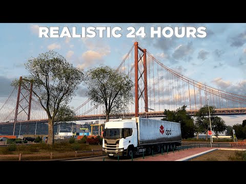 24 Hours in Euro Truck Simulator 2 - Lisbon to Paris | Realistic Driving - Scania G370