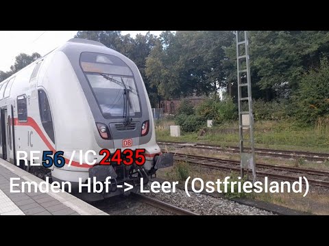Die Mitfahrt mit dem RE56 / IC 2435 von Emden Hbf nach Leer (Ostfriesland)