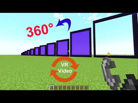 Building Nether Portals at different Size - Minecraft [VR] 360° Video