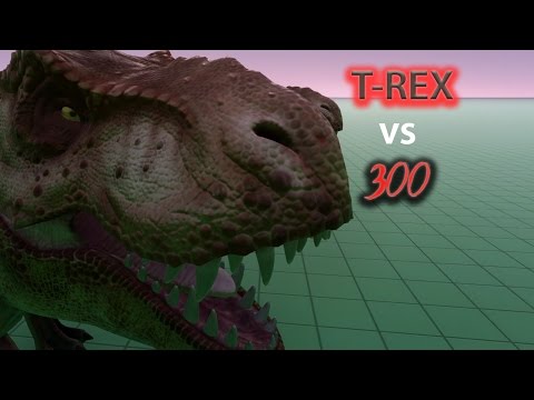 UEBS -T-REX vs SPARTANS -(Ultimate Epic Battle Simulator Funny Moments) 😱