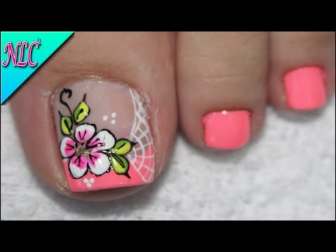 DISEÑO DE UÑAS PARA PIES FLORES Y FRANCES – FLOWERS NAIL ART – FRENCH NAIL ART – NLC