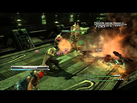 Final Fantasy XIII - Any% Tutorial - Ch1 Fight 5.5 (Pantheron x2 & PSICOM Aerial Recon x3)
