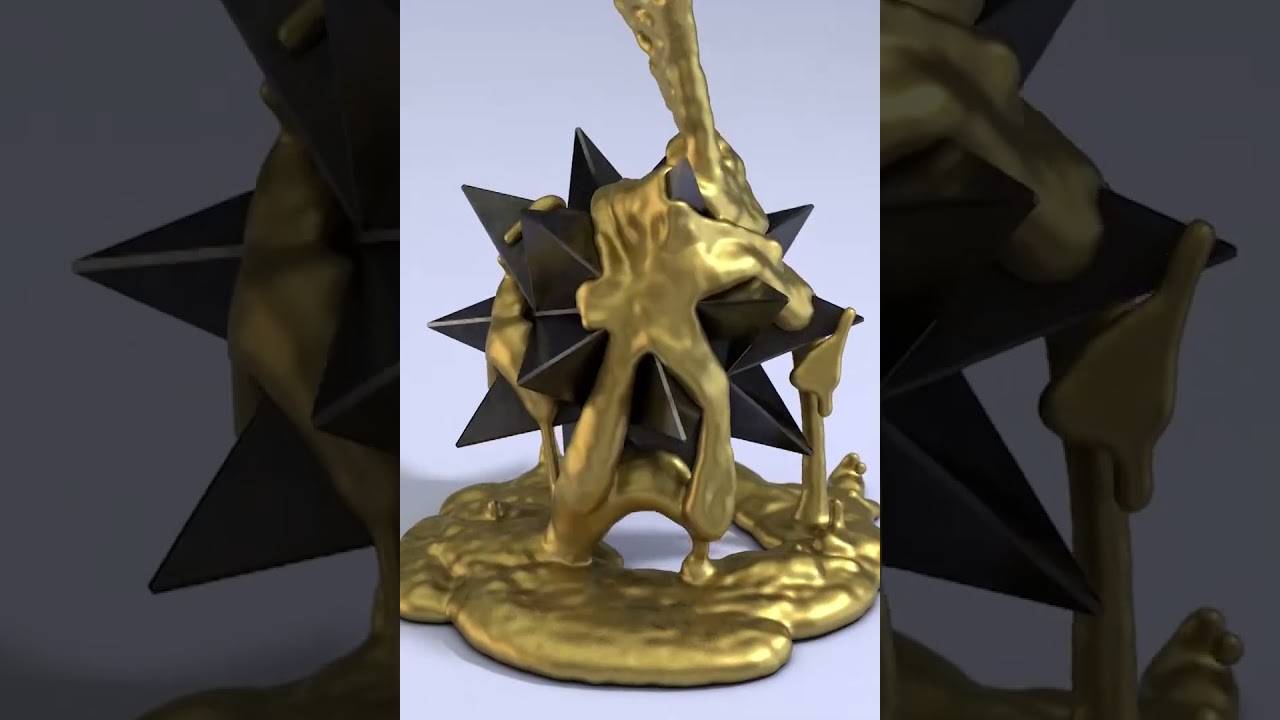 Realflow for Cinema 4d - 3D animation of Viscous Metalic Cream