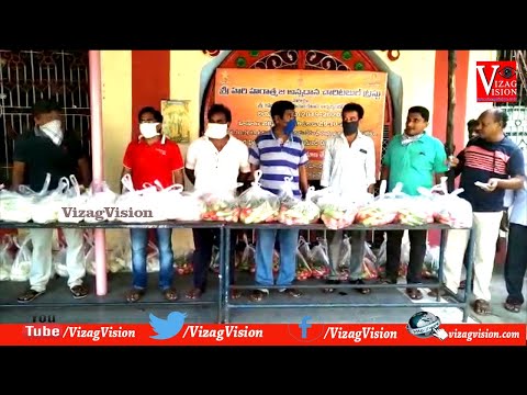 Essentials Food Material Distribution by Hariharathmaja Annadana Charitable Trust in Visakhapatnam,Vizagvision....